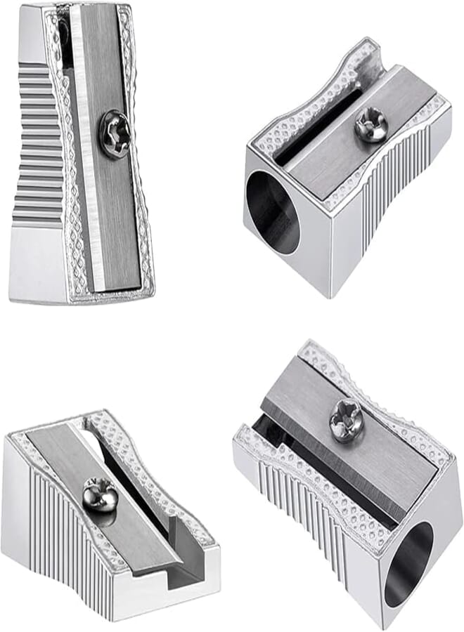 Metal Pencil Sharpeners Single Hole Aluminum Alloy Handheld Sharpener Metal Sharpener for Most Size Pencils Adult and Kids - 1 Count.